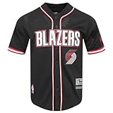Pro Standard Mens NBA Portland Trail Blazers MESH Button Down MESH TOP Black/RED L