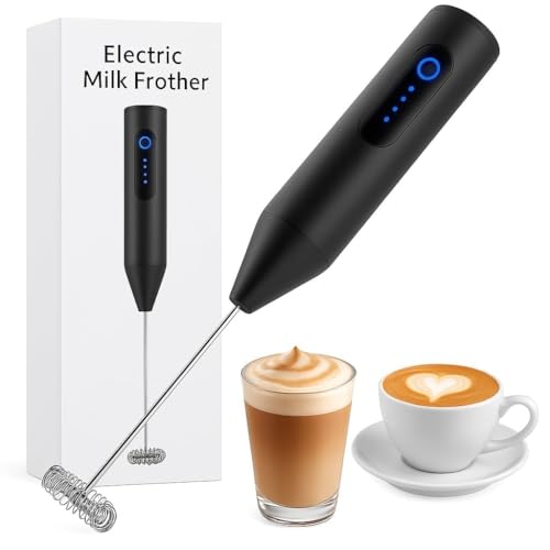 Electric Milk Frother Handheld Whisk Beater Foam Maker for Mocktails Coffee Latte Matcha Foamer Cappuccino Lemonade (New Electric 1)