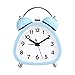 Produktbild PILIFE 4"Mini Twins Bell No Ticking Wecker, batteriebetriebene analoge Nachttischuhr mit Hintergrundbeleuchtung für Jungen und Mädchen - Sky Blue