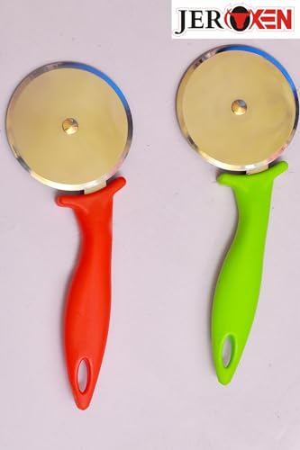 Image of Brand Stainless Steel Handle Pizza Cutter - Sharp and Durable Kitchen Essentia Sandwich & Pastry Cake Cycle Cutter, Sharp, Wheel Type Cutter, Pack of 1 (Plastic Handle, 1)