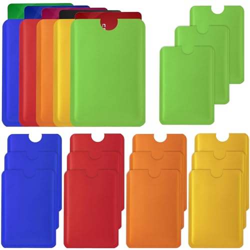 20Pcs RFID Blocking Sleeves, Colorful Anti-Theft Aluminum Foil Credit Card Protector, Waterproof Anti-scanning Card Holders for Wallet for Women, Men