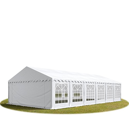 TOOLPORT Party-Zelt Festzelt 5x12 m schwerentflammbar Garten-Pavillon -Zelt PVC Plane 700 N in weiß Wasserdicht