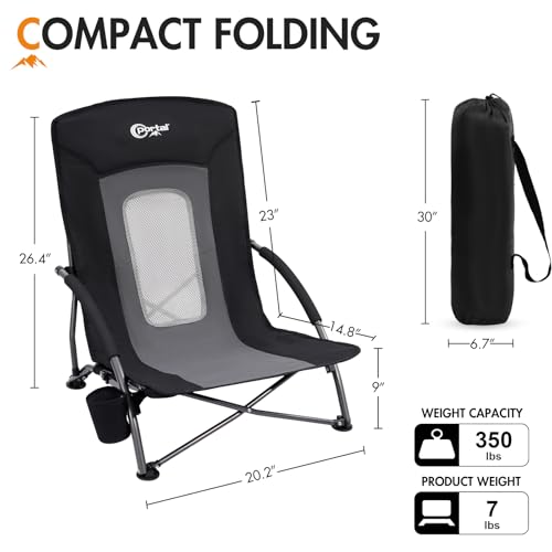 Portal Strandstuhl klappbar leicht Campingstuhl faltbar niedrig 150KG – Ansicht 3