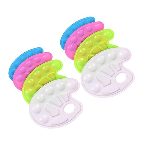 Uonlytech 8Pcs Shaped Plastic Paint Tray for White Pink Green Blue Easy to Clean Palette for Art Parties and Drawing Activities Durable and Stackable Design