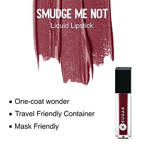Image of SUGAR Cosmetics Smudge Me Not Liquid Lipsticks for Women | Transferproof & Waterproof | Lasts 12+ Hours | Matte Lipstick | 1.1ml - 04 Plum Yum