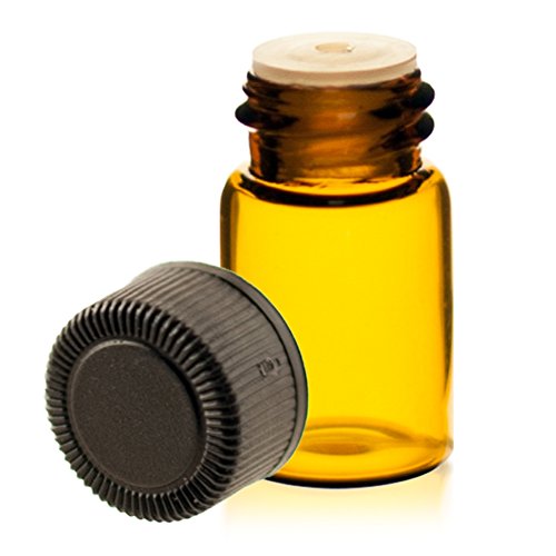 プレミアムバイアル 5/8AMVOR72-ZT 5/8ドラム アンバーガラスバイアル キャップとオリフィスレデューサー付き (72個