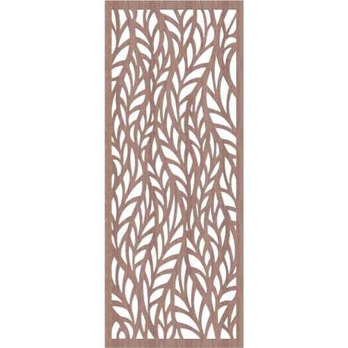 Image of 13 3 /8 inchW x 34 3 /8 inchH x 1 /4 inchT Ortonville Decorative Fretwork Wood Wall Panels, Walnut