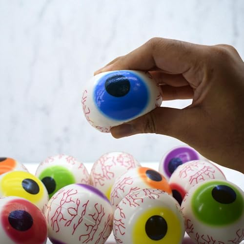 Image of Asera 12 Pcs Soft Foam Sponge Eyeball Balls Set | High Bounce Lightweight Stress Relief Toys for Kids | Halloween Party Favors, Birthday Return Gift (Eye Ball Set of 12)
