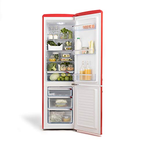 CREATEFRIDGE-STYLANCEFrigorifico-Combi-244L-RojoDiseno-y-estilo-Retro-Vintage