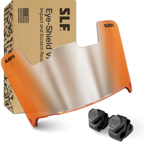SLEEFS Football Helmet Visor - Anti-Fog Tinted Sun Shield for Eye Protection and Performance (Orange Machine Silver)