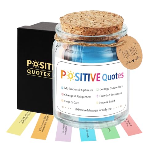 NStuiv Positive Jar with 90 Positive Quotes Easter Birthday Gifts for Women Men Dad Father Teacher...