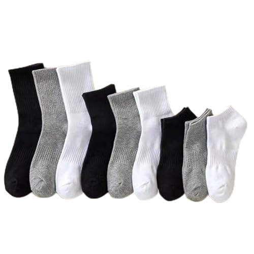 Socks Men's Mid Cut Sports Black & White Summer Men's Socks Thin Non Cotton Couple Socks