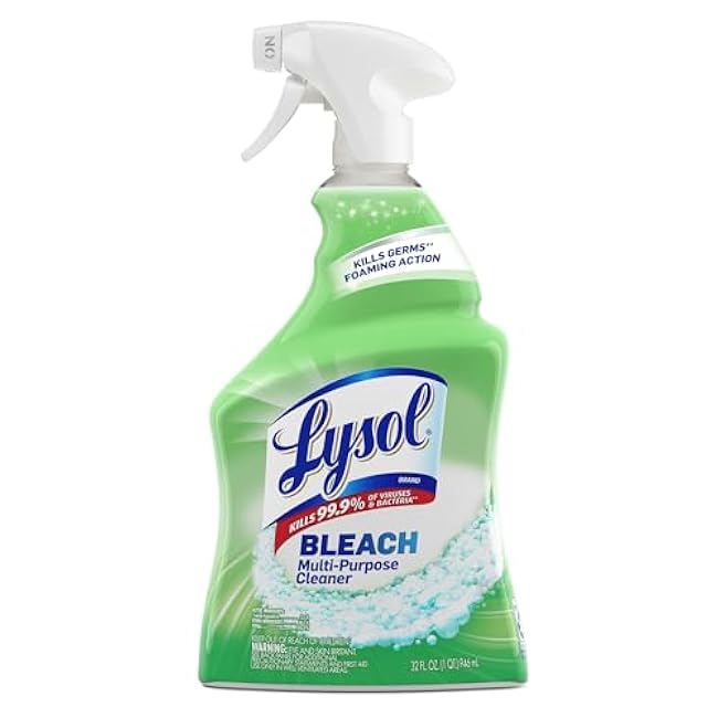 Lysol Multi-Purpose Cleaner Sanitizing and Disinfecting Spray with Bleach, All Purpose Cleaning Spray for Bathrooms and Kitchens, 32oz