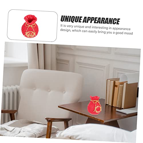 Milisten Red Money Bag Ornament Creative Resin Decor Money Jar for Boys and Girls Desktop Craft Decor Scene Ornament3