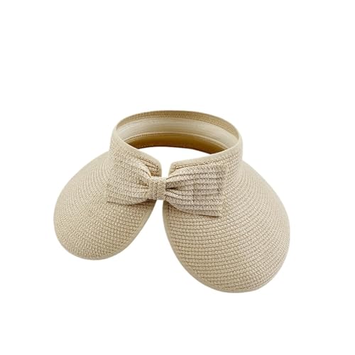 Casquette visière femme pliable en paille pour cheveux longs et plage