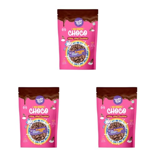 Image of Yogabar Multigrain Chocos Cereal for Breakfast, Zero Maida, Delicious Chocolate Chocos for Kids & Adults, Protein Food, 0 Added Preservatives, Contains Jowar, Bajra, Ragi, Quinoa & Oats, 345g