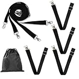 Tugaizi Pack of 4 Horse Blanket Sheet Leg Straps Adjustable Elastic Leg Straps for Horse Blanket with Metal Double Swivel Snaps Stretchy Horse Leg Belly Replacement Straps for Winter, Black