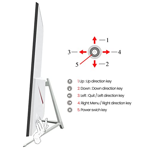 Crua 32 Inch Monitor, Fhd(1920X1080P) 75Hz Businesscomputer Monitors, 99% Srgb Curved Monitor, With 4000:1 Contrast Ratio, 16.7 Million Colors, Low Blue Light Mode, Hdmi Port-White(Support Vesa) #TOP6