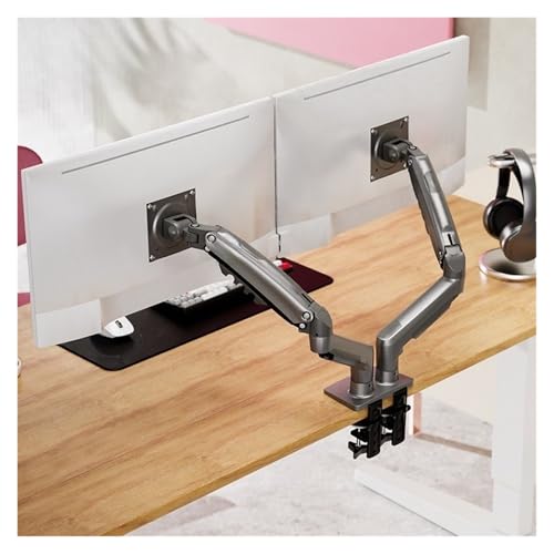 Soporte de monitor doble vertical con elevación de escritorio regulable 5