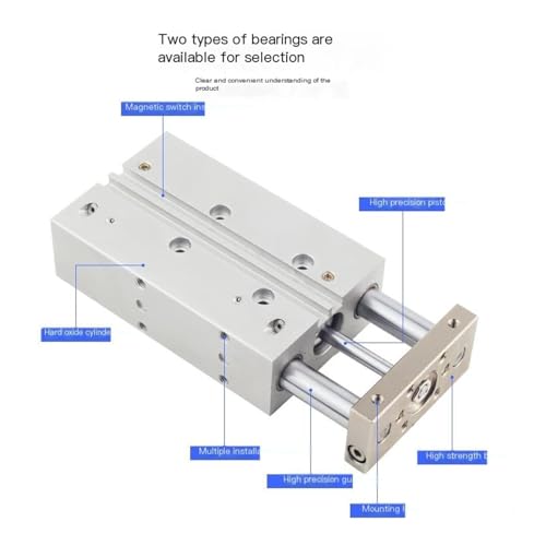 Vérin pneumatique compact triple tige 12 16 20 25 32 40 50 63 - 4