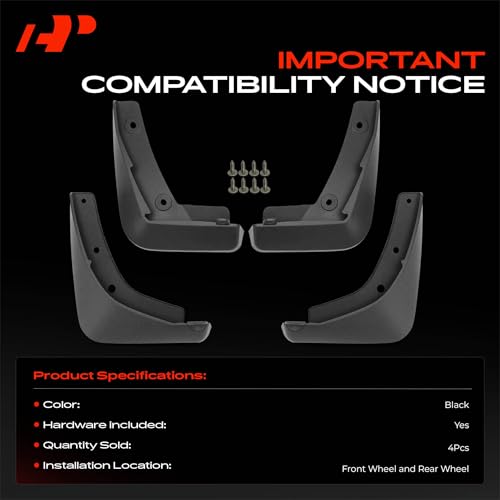Image of A-Premium Mud Flaps Compatible with Mazda 3 2020 2021 2022 2023 Hatchback, No Drilling Required Mud Guards with Hardware Accessories, Set of 4 Front and Rear