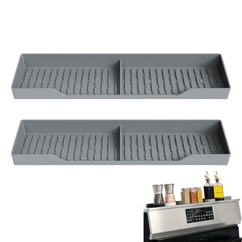 Teksome Organizador Magnético De Especias Para Estufa, Juego De 2 Organizadores De Especias De Silicona, Organizador De Cocina Antideslizante Y Resistente Al Calor Para Apartamentos Y Uso Comercial