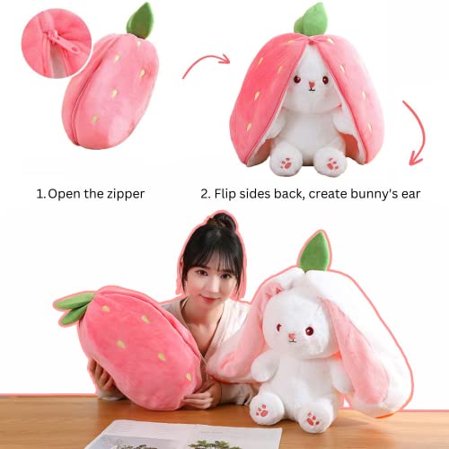 Big Stuffed Animal Rabbit Strawberry 14In, Large Bunny Plush Toy Cute Plushies, Super Soft Stuffed Animal Plush, Kawaii Plush Pillow Funny, Softest Birthday Easter Christmas Plush For Girl Boy Teen #TOP5