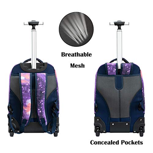 Image of 18 inches Wheeled Rolling Backpack for Business Adults and School Students Books Travel Bag