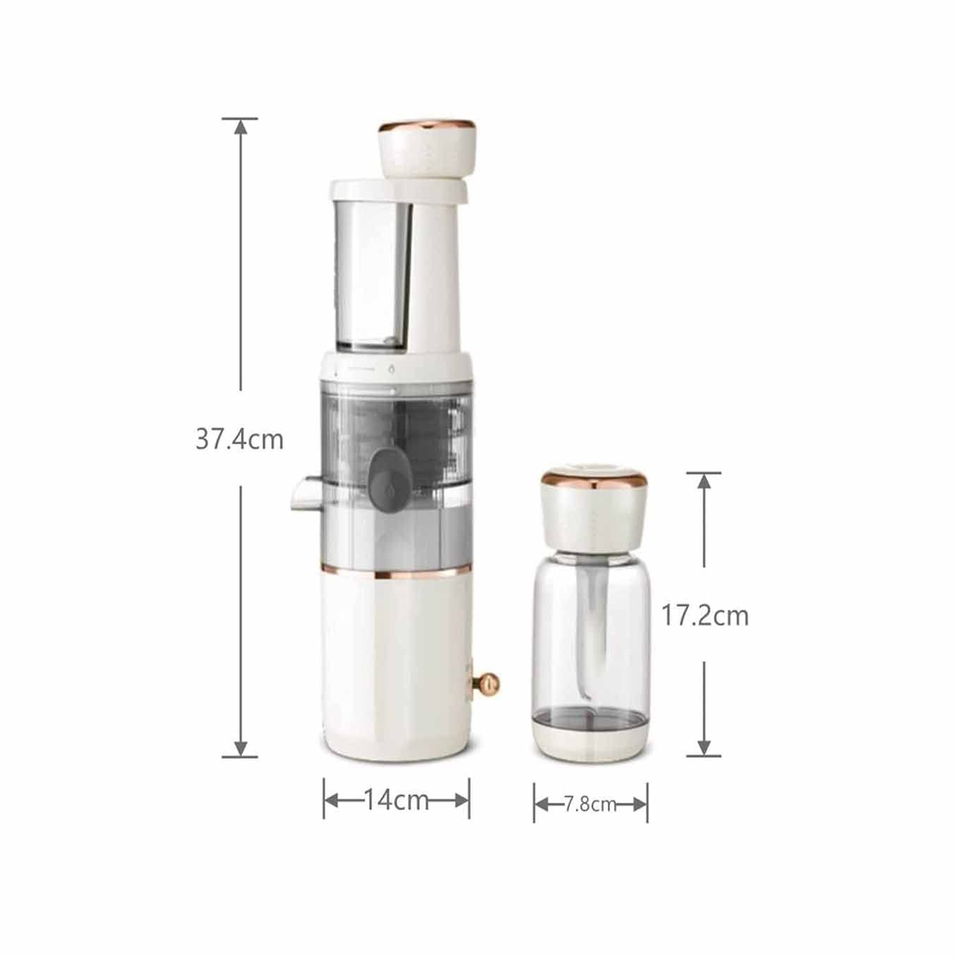 MIIKHI Slow Juicer, Slow Masticating Juicer Machine, Easy to Clean, Quiet Motor & Reverse Function, BPA-Free, Cold Press Juicer with Brush (Color : White) (White)