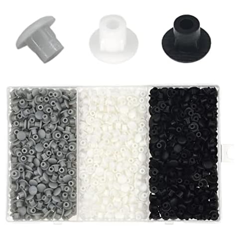 900 PCS Plastic Hole Plugs, 5mm Covers for Screw, Screw Hole Covers (Black,White,Grey) Cover