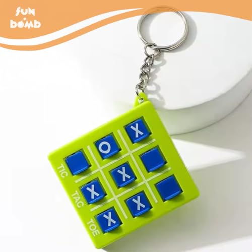Image of Tic Tac Toe Keychain | Pack of 10 | Return Gifts | Toy for Kids | 5.5 cm x 5 cm