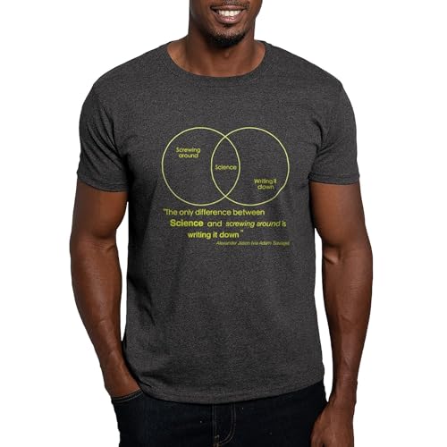 CafePress Mythbusters Science Quote (Yellow) Dark T Shirt Men's Traditional Fit White Casual Tshirt