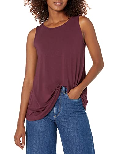 Amazon Essentials Camiseta de Tirantes con Vuelo (Disponible en Tallas Grandes) Mujer, Burdeos, M