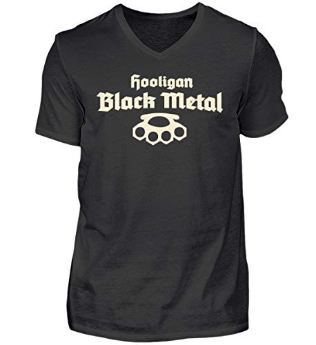 T-shirt Black Metal col en V homme XL noir de qualité