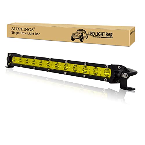 AUXTINGS Barre Lumineuse LED 33 cm 60W 3 000 K Profil Bas Ultra Fin et Fin pour Feux de Route, Feux de Brouillard, éclairage de Bateau Cover