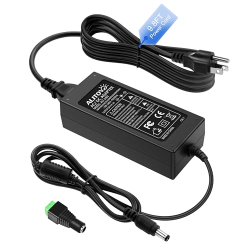 ALITOVE 24 Volt Power Supply 2A 48W AC/DC Adapter 13.4FT 24V DC Power Cord 100-240V 50-60Hz to 24V 2 Amp 1500mA 1A Converter 5.5x2.5mm Output Jack for LED Strip Light CCTV Camera Pump Router