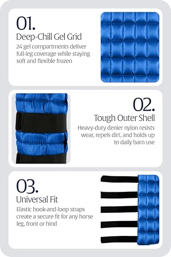 Image of Equinavia Cool Relief Therapy Equine Ice Boots for Horses-Gel Cooling Wraps | Reusable Horse Ice Boots, Soothing Ice Wraps for Horses Recovery Cool Gel for Tendons and Ligaments Soreness After Exercise