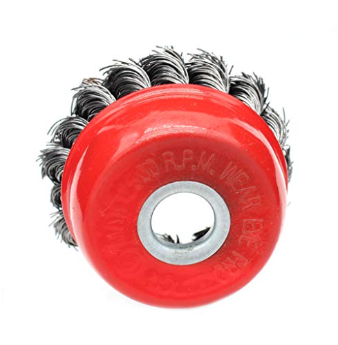 Image of 3 inch Heavy-Duty Knotted Twisted Bowl Brush, Cup Power Brush, Flat Head Set Angle Grinder Rust Paint Wire Brush, Center Hole Diameter 0.6 inch, 3 Pcs