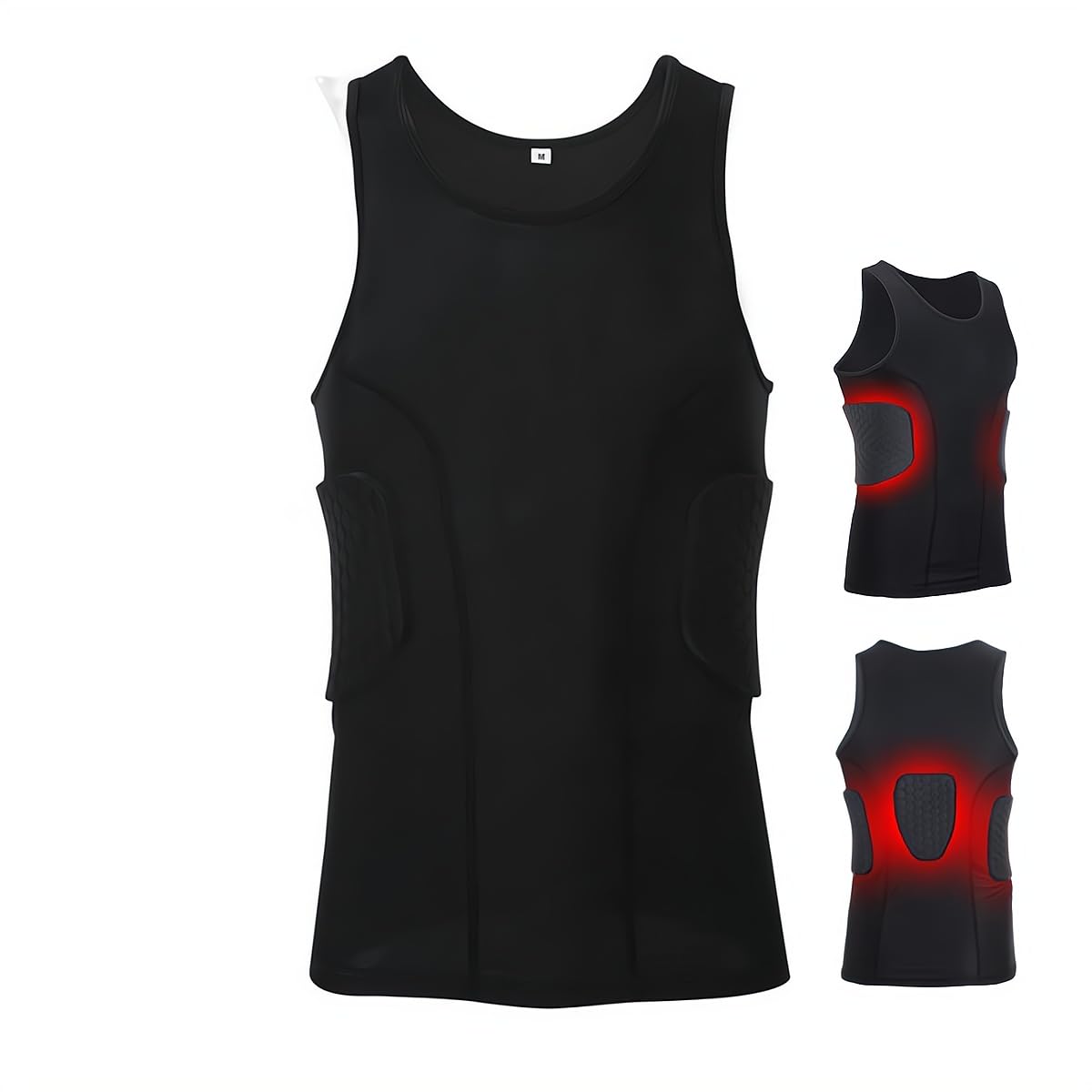 SOONHUA Camiseta de fútbol acolchada para hombre protección antigolpes silicona pantalones cortos accesorio deportivo baloncesto rugby chaleco