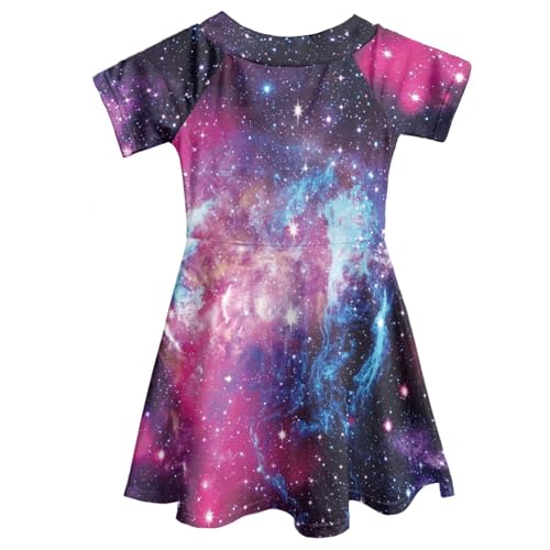 Girls Short Sleeves Dress Flare Swing A-line Skater Dress Summer Sundress for Kids Girls Size 4-14 Years3