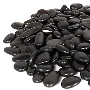 ROEQE 1,5 kg schwarze polierte Kieselsteine