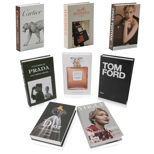 8Pcs Fake Books for Decoration Decorative Books for Home Decor Bookshelf Coffee Table Designer Decor Set Aesthetic Faux Books for Console Living Room TV Stand Entry Luxury Fireplace End Table