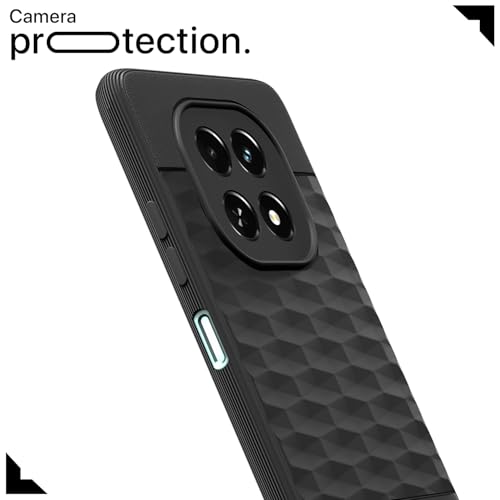 Image of Pikkme Back Cover for Realme C63 5G Camera Protection 3D Hexa Cube Design Silicone Protective Bumper Case (Black)