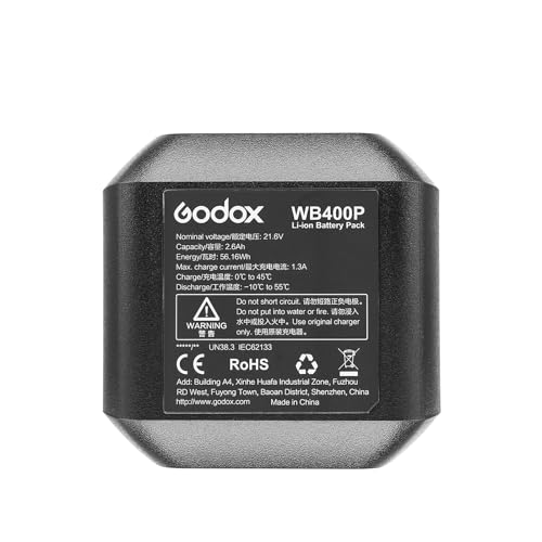 GODOX WB400P for AD400Pro Battery Replacement - Rechargeable Lithium Battery Pack DC 21.6V/2600mAh