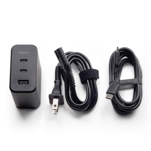 Mophie GaN 100W USB C Charger Block - 3-Port Fast Charger for MacBook, iPad, iPhone, Samsung Galaxy, Google Pixel, Laptops - with 1.5m/5ft Cable, Dual USB-C PD Ports, Black image 7