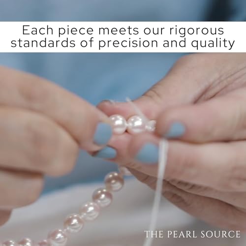 The Pearl Source 14K Gold AAAA Quality White Freshwater Cultured Pearl Necklace for Women - Pearl Gifts for Christmas, Holidays and Anniversary4