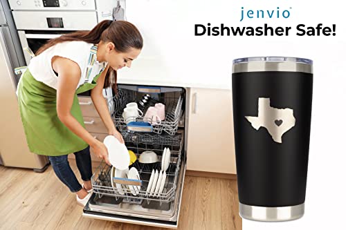 Jenvio Texas Gifts | Stainless Steel Wine Or Coffee Travel Tumbler With Laser Etched Design 2 Lids And 2 Steel Straws | Themed State Decor For Women Husband #TOP2
