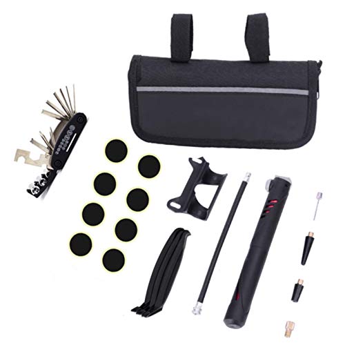 CALIDAKA Bike Tyre Repair Tool Kit Bicycle Tool Kit Set with 16 in 1 Multi-Function Bike Tool,Bike Repair Tool Kits,Bicycle Multi-Tool Chain Tool,Bike Tire Tool,Tyre Lever,Portable Tool Bag