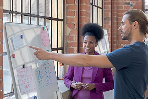 Nobo Abnehmbares & Tragbares Magnetisches Whiteboard, Stahl, 900 x 1800 mm, Orangefarbener Rahmen, Doppelseitig, Leicht, Move & Meet System, Weiß, 1915565