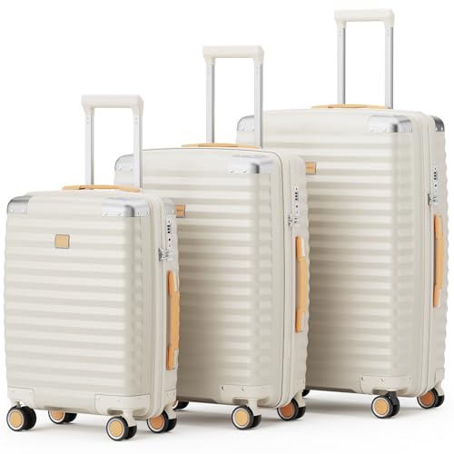Joyway Set di valigie 3 pezzi a guscio duro in PP leggero da viaggio con trolley durevole Set di...